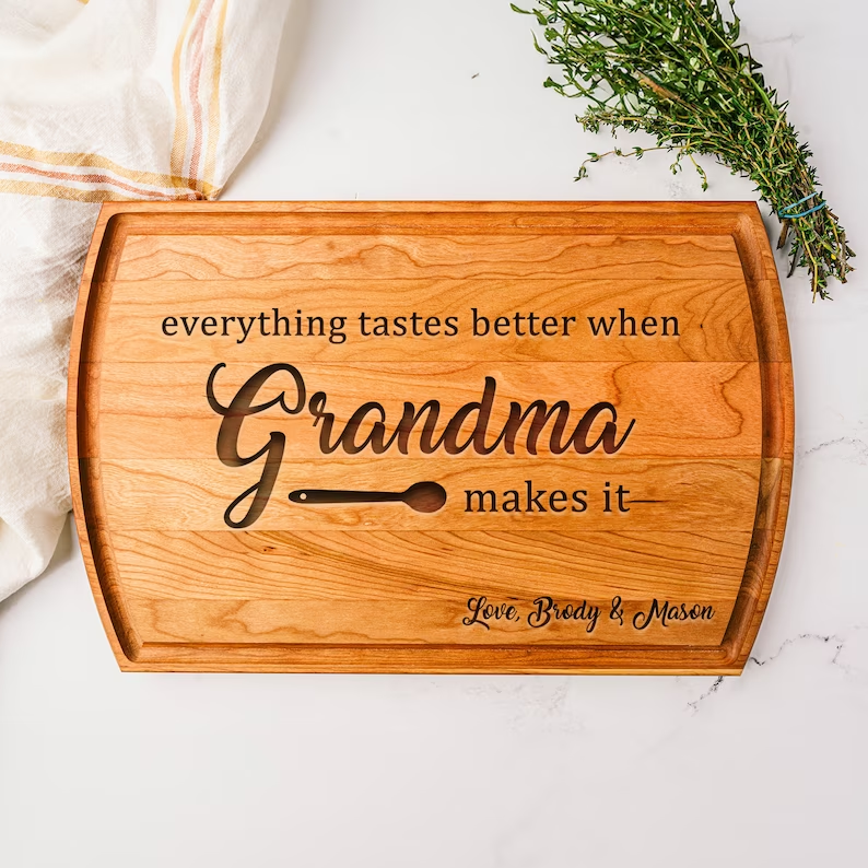 Personalized Cutting Boards Ideal for Mother's Day.