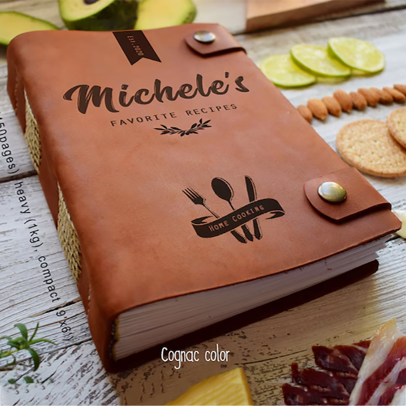 [Series 4]Personalized A5 Leather Recipe Book Gift for Mom Birthday Christmas Gifts