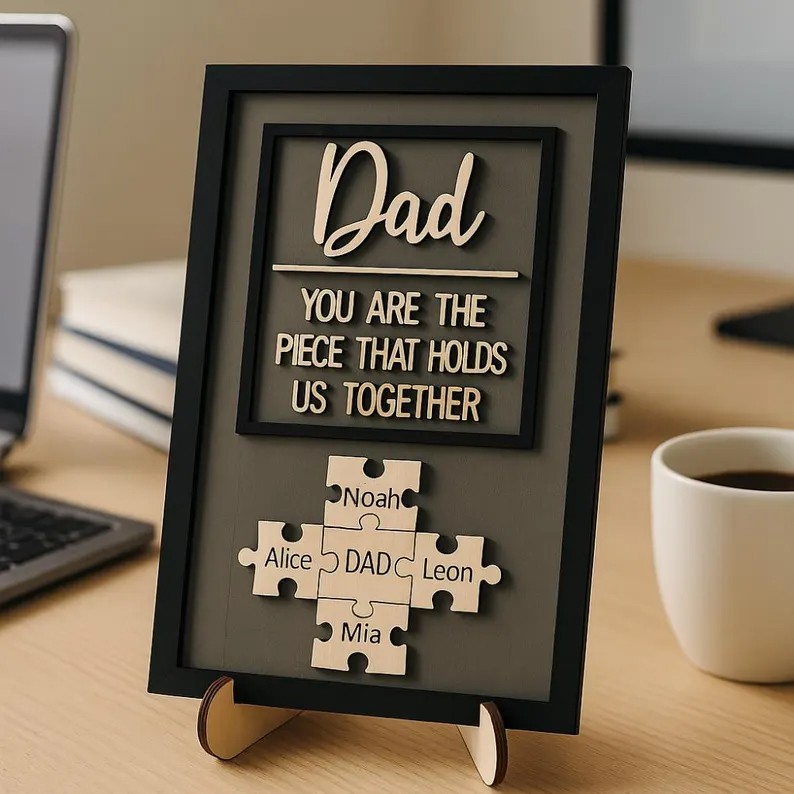 Dad You Are The Piece That Holds Us Together Wooden Puzzle Piece