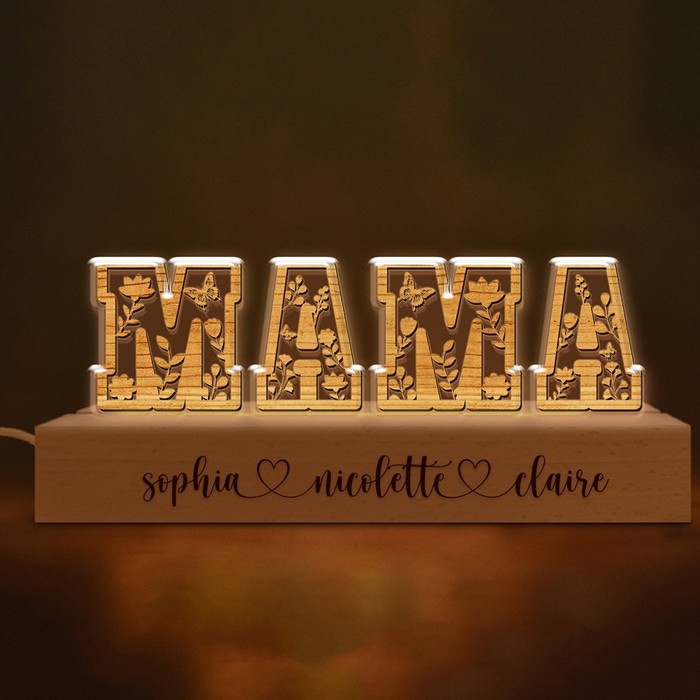 Personalized Dried Flower Resin Lamp Mother's Day Gift 