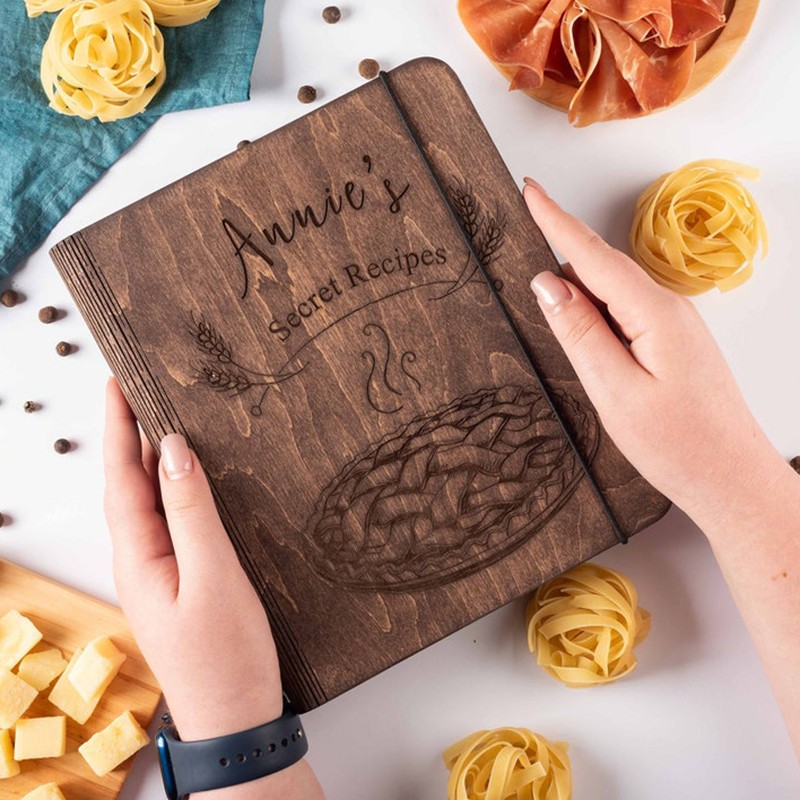 [Series 1]Personalized Recipe Book Wooden Binder Mom Birthday Gifts Christmas Gifts