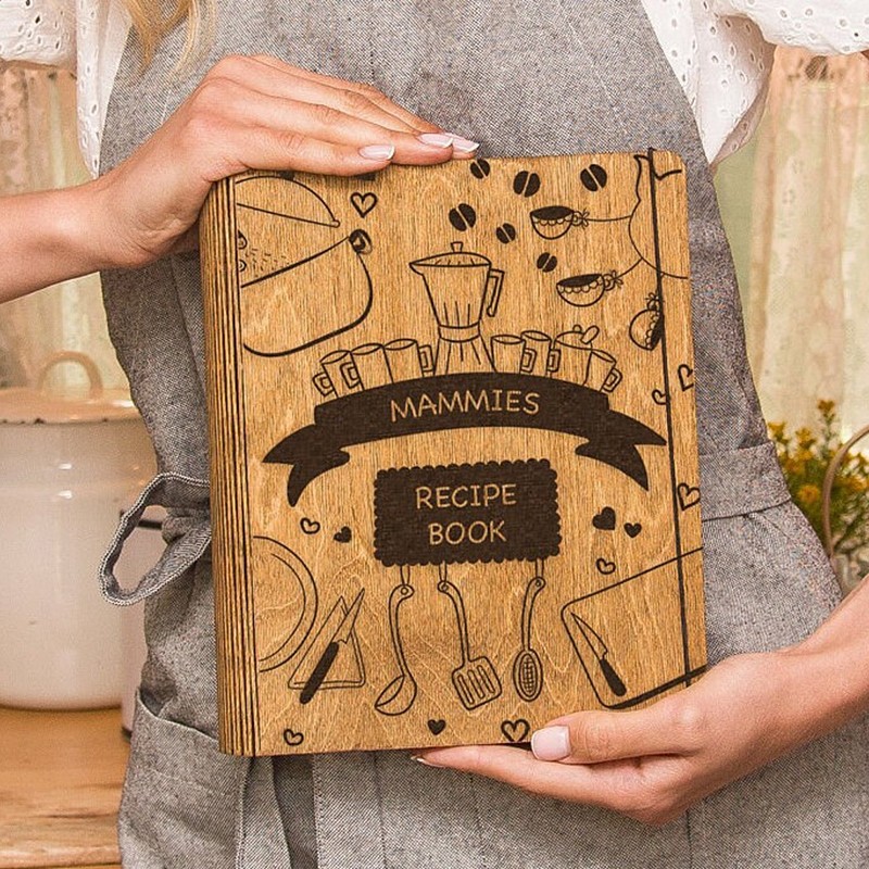 [Series 2]Personalized Recipe Book Wooden Binder Mom Birthday Gifts Christmas Gifts