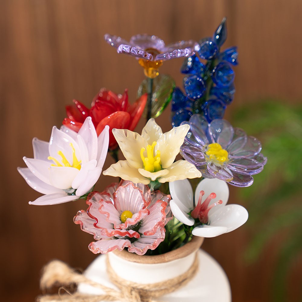 Glass Birth Month Flower Mother's Day Gift Spring Decoration Birthday Gift