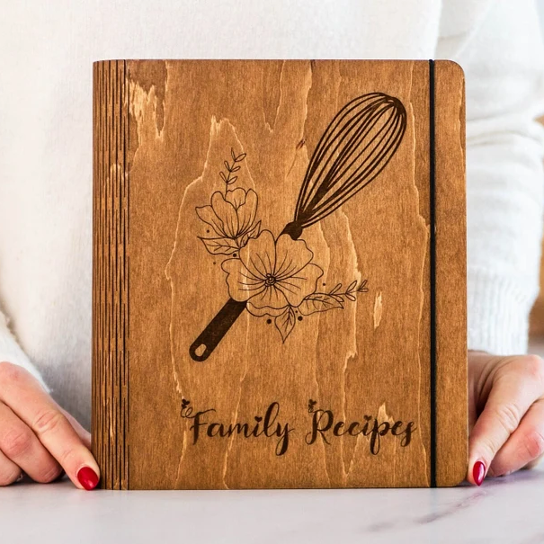 NEA  ARRIVAL❤️Personalized Family Wooden Recipe Book, Filled With Love & Memories Ideal Gifts for Grandma or Mom