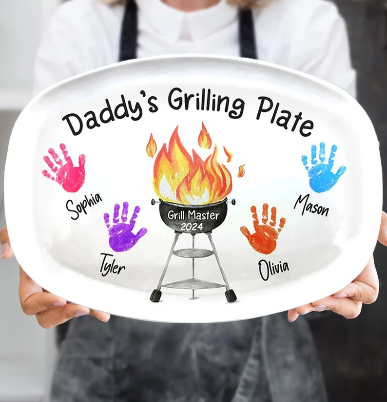 Personalized Daddy's Grilling Plate Father's Day Gift