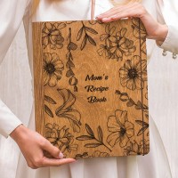 [Series 3]Personalized Recipe Book Wooden Binder Mom Birthday Gifts Christmas Gifts