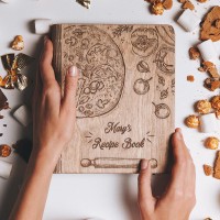 [Series 1]Personalized Recipe Book Wooden Binder Mom Birthday Gifts Christmas Gifts