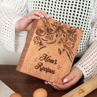 [Series 1]Personalized Recipe Book Wooden Binder Mom Birthday Gifts Christmas Gifts