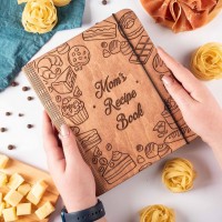 [Series 1]Personalized Recipe Book Wooden Binder Mom Birthday Gifts Christmas Gifts