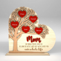Personalized Family Tree Heart Ideal Gifts for Mom or Grandma on Mother's Day 