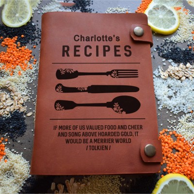 [Series 4]Personalized A5 Leather Recipe Book Gift for Mom Birthday Christmas Gifts