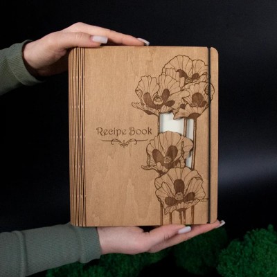 [Series 5]Personalized Recipe Book Wooden Binder Christmas Gifts Birthday Gifts 