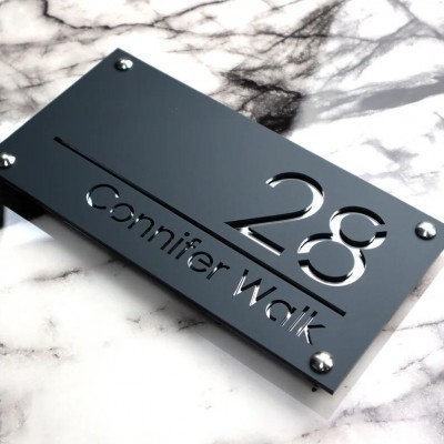 Customized Precision Laser Cut Acrylic House Wall Signs Door Numbers