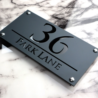 Customized Precision Laser Cut Acrylic House Wall Signs Door Numbers