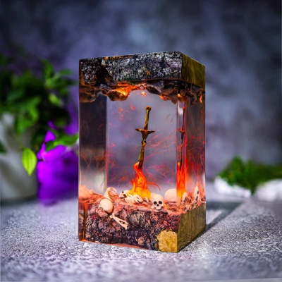 Dark Souls Fire Glowing Sword Resin Epoxy Lamp Ideal Gifts for Halloween Christmas