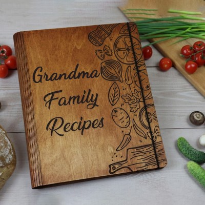 BEST SELLER❤️Personalized Family Wooden Recipe Book Mother's Day Gift Ideas