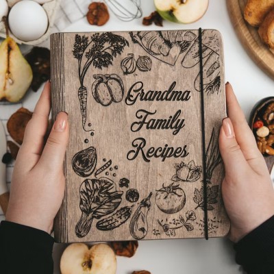 HOT SALE❤️Personalized Family Wooden Recipe Book, Filled With Love & Memories Ideal Gifts for Grandma or Mom