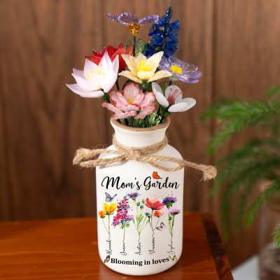 Glass Birth Month Flower Mother's Day Gift Spring Decoration Birthday Gift