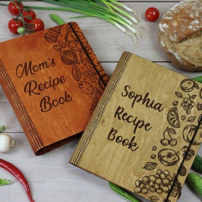 HOT SALE❤️Personalized Family Wooden Recipe Book Mother's Day Gift Ideas