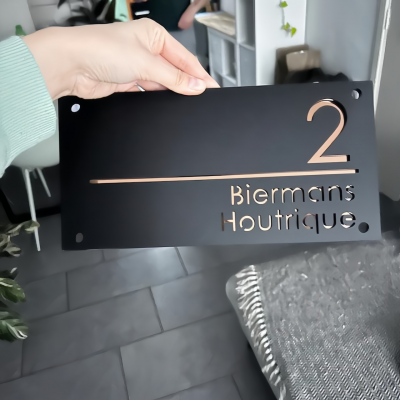 Customized Precision Laser Cut Acrylic House Wall Signs Door Numbers