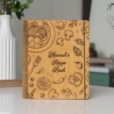 [Series 2]Personalized Recipe Book Wooden Binder Mom Birthday Gifts Christmas Gifts