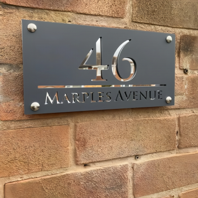 Customized Precision Laser Cut Acrylic House Wall Signs Door Numbers