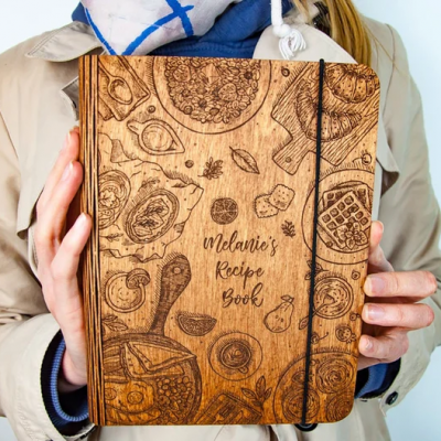 NEW ARRIVING❤️❤️❤️Personalized Family Wooden Recipe Book Mother's Day Gift Ideas | Cover Style-P14