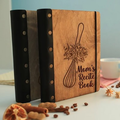 TRENDING❤️❤️Personalized Family Wooden Recipe Book, Filled With Love & Memories Ideal Gifts for Grandma or Mom