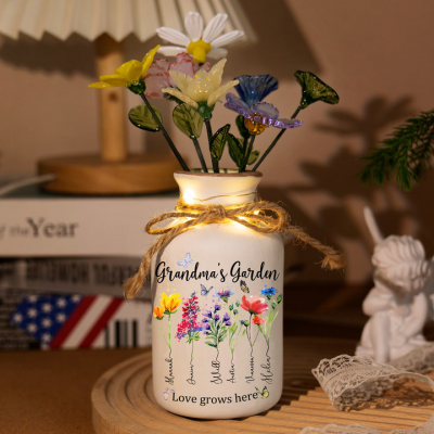 Hot Sale❗❗ Personalized Glass Birth Month Flower Vase For Mother's Day Mom Grandma Unique Gift Ideas