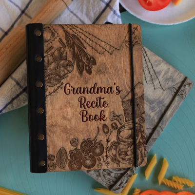 Personalized Family Wooden Recipe Book Mother's Day Gift Ideas | Cover Style-P83