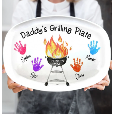 Personalized Daddy's Grilling Plate Father's Day Gift
